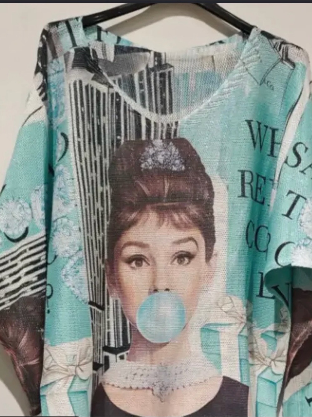 Audrey Hepburn Graphic Bubblegum Mint Tee